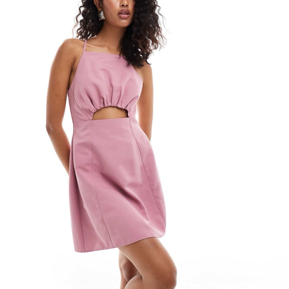 ASOS Elegant Pink Cutout Dress